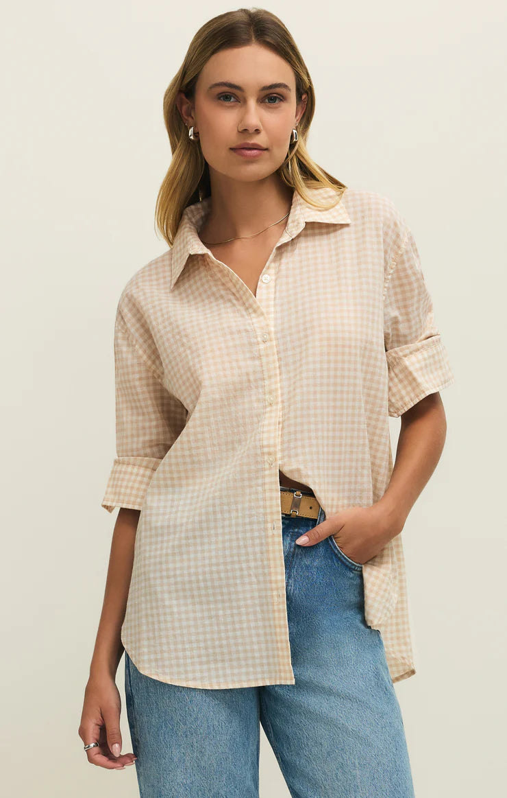 Seaport Button Up Top - Parchment