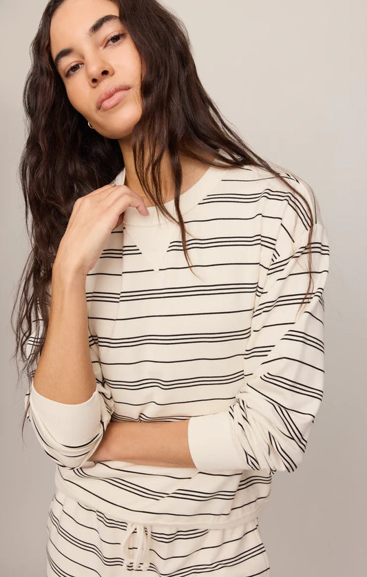 Stand Out Striped Fleece Sweatshirt