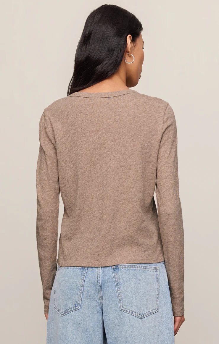 Junie Long Sleeve Tee - Heather Ash