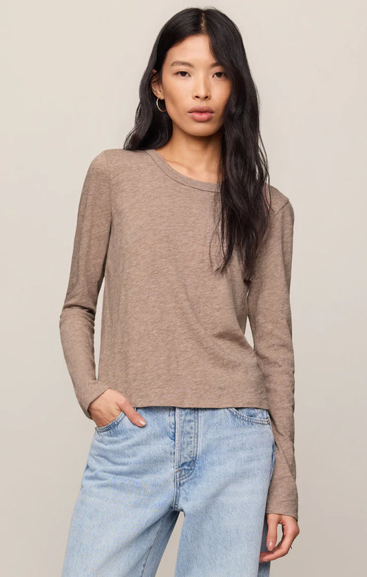 Junie Long Sleeve Tee - Heather Ash
