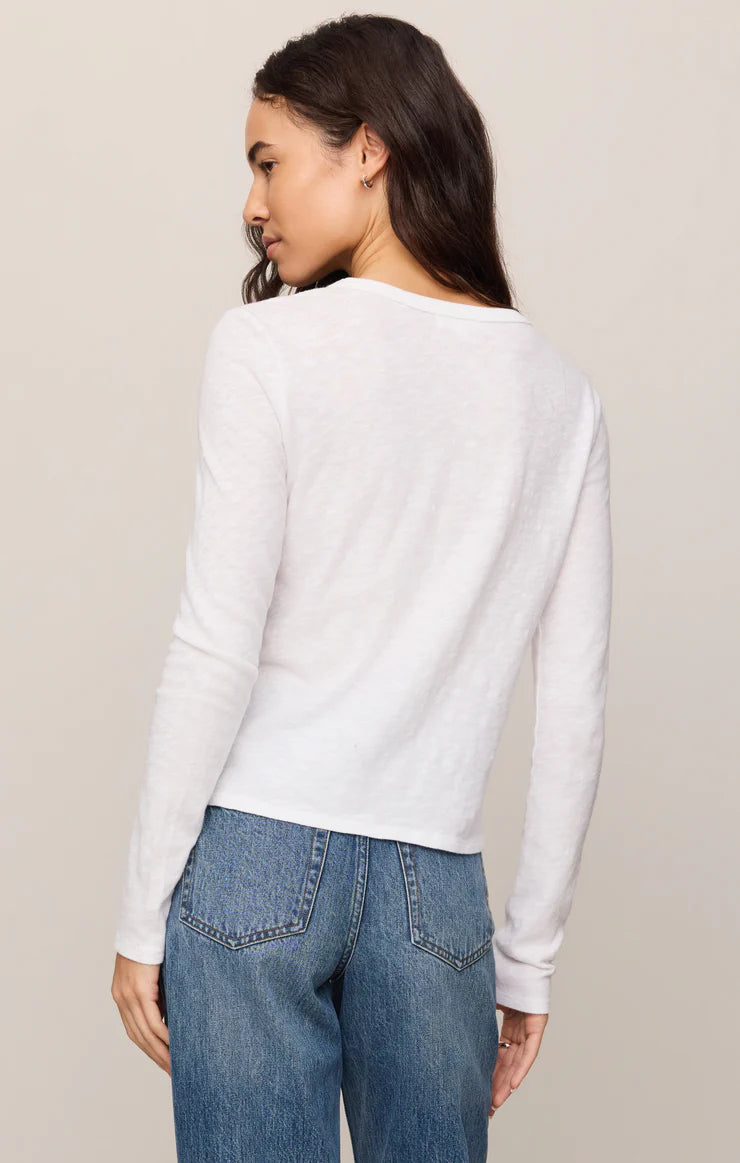 Junie Long Sleeve Tee - White