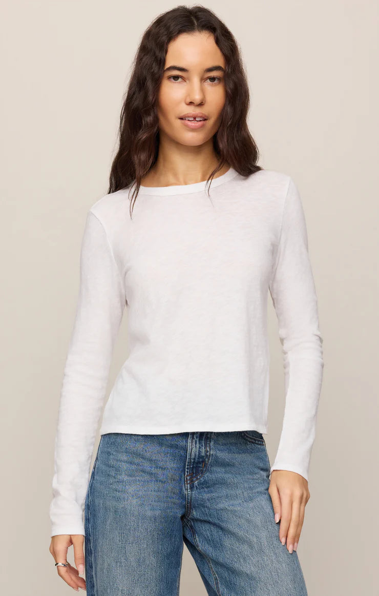 Junie Long Sleeve Tee - White