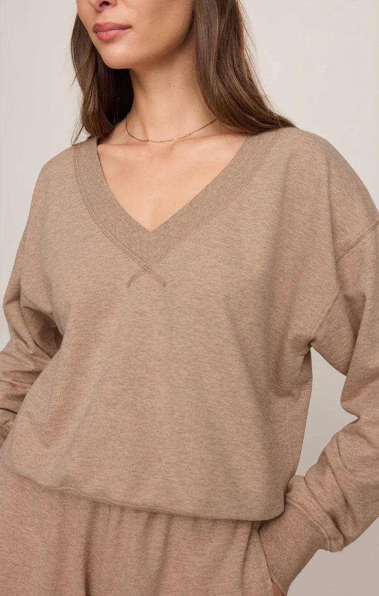 The Everyday V Neck - Heather Ash