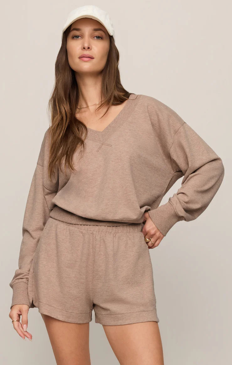 The Everyday V Neck - Heather Ash
