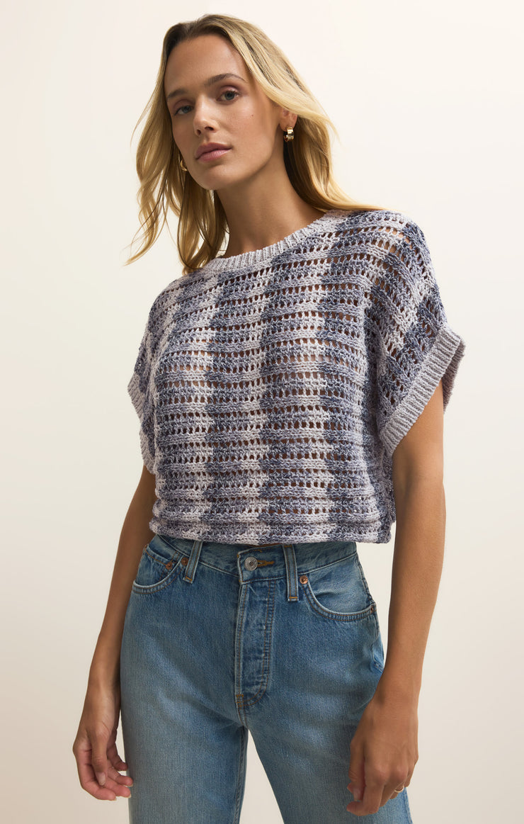Ballast Crochet Stripe Sweater Top