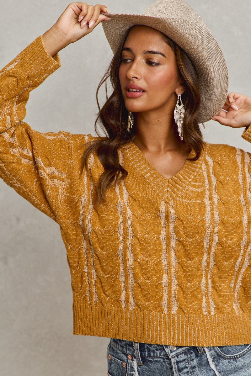 Two Toned Golden Sweater