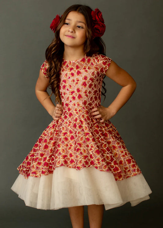 Scarlet Metallic Annalise Petticoat Dress