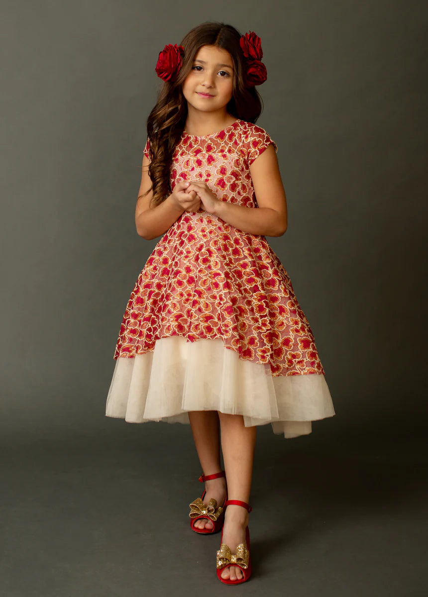 Scarlet Metallic Annalise Petticoat Dress