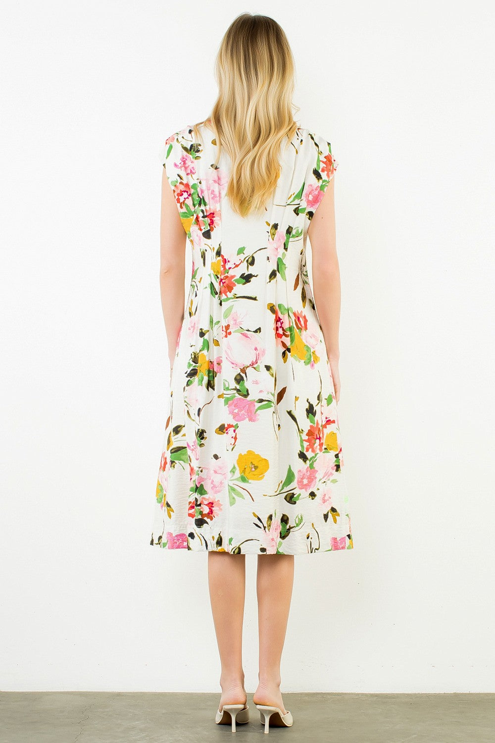Sleeveless Zipper Front Floral Dress