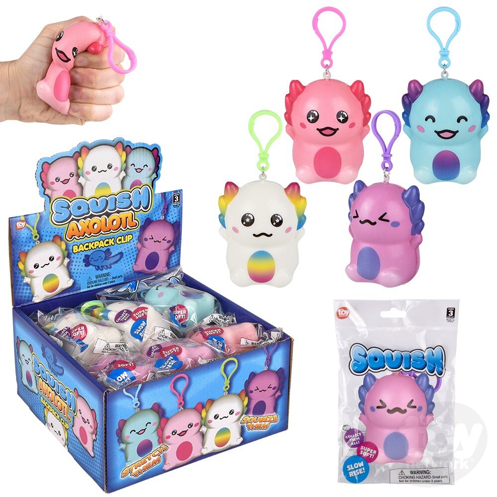 Axolotl Squish Backpack Clip - Assorted
