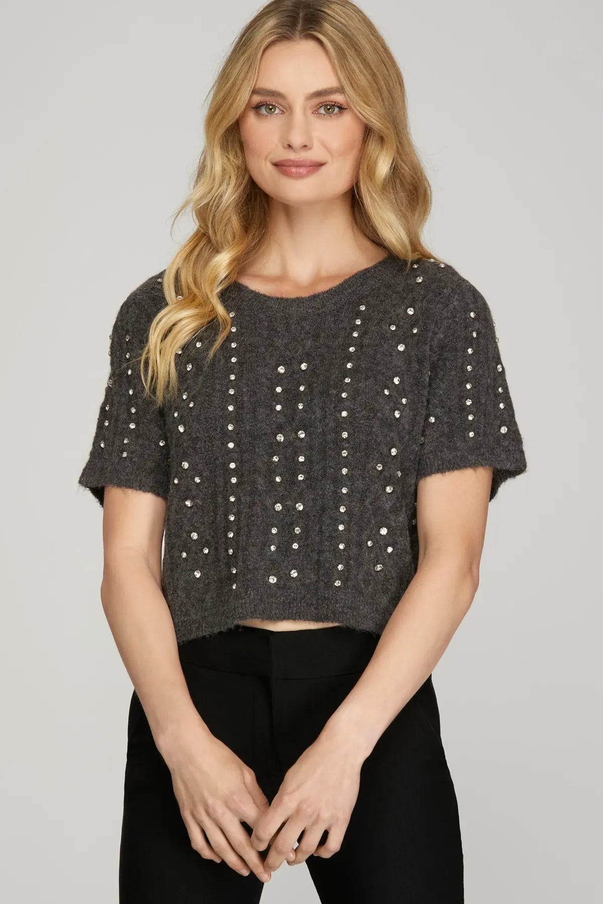 Beaded Detail Sweater Top