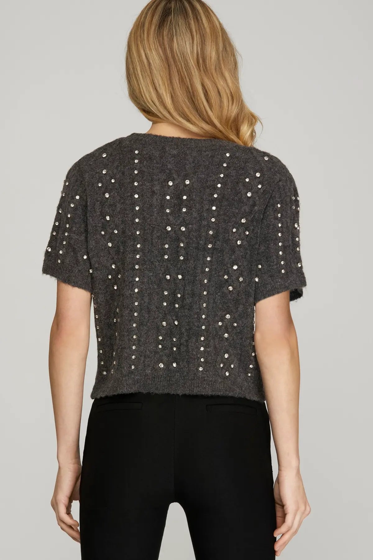 Beaded Detail Sweater Top