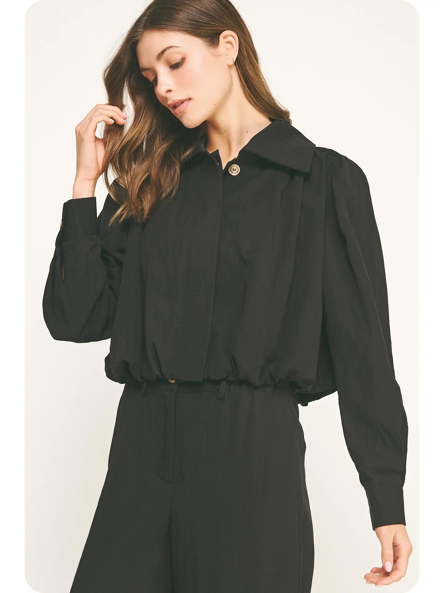 Lyra Bubble Shirt In Black