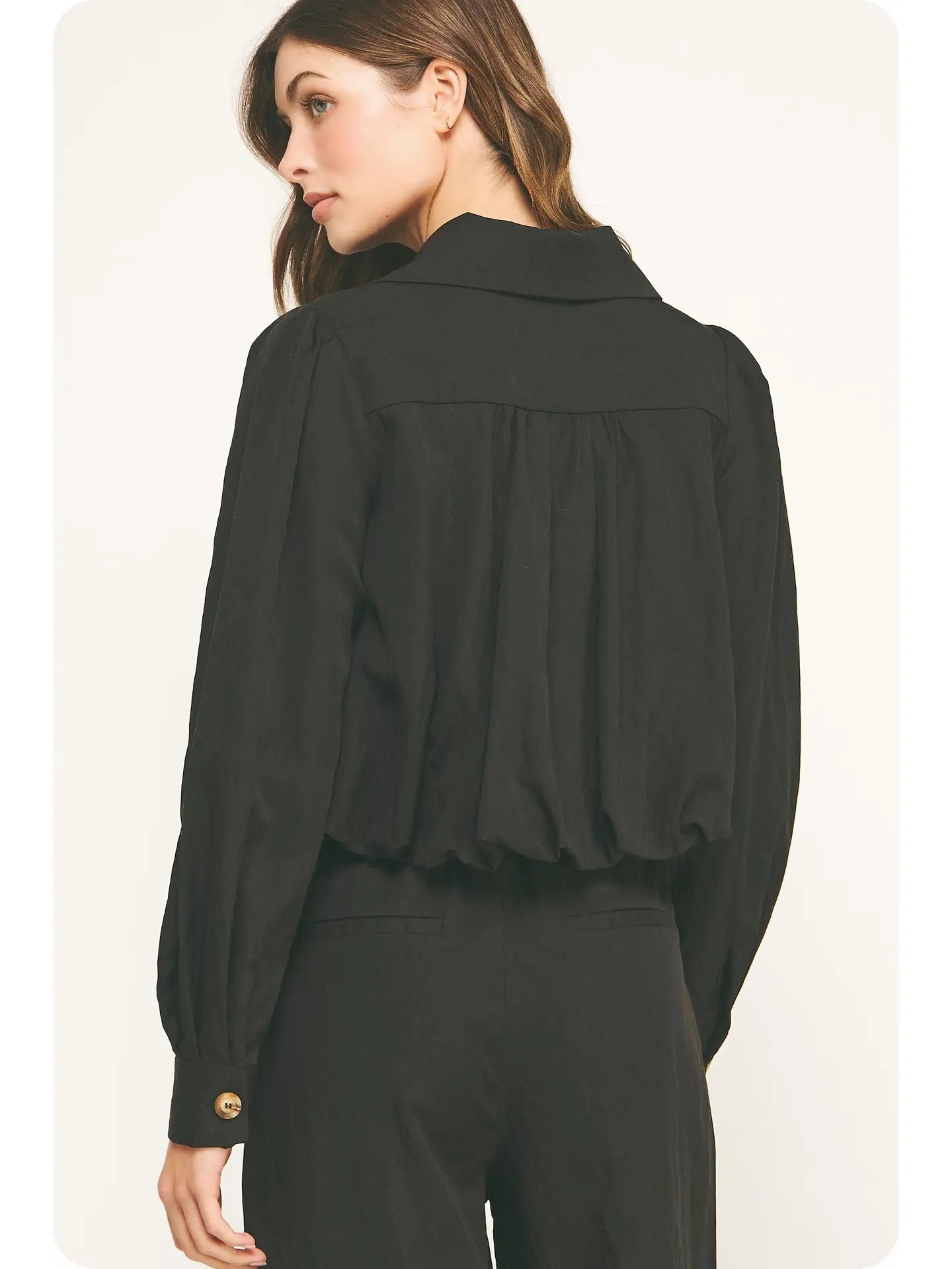 Lyra Bubble Shirt In Black