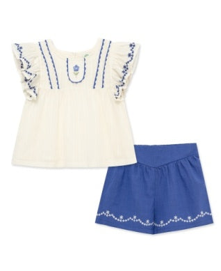 Blue Floral Woven Play Set
