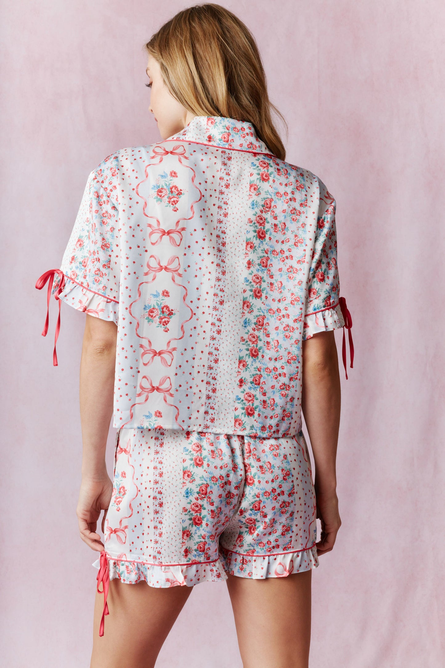 Bow Satin Pajama Set