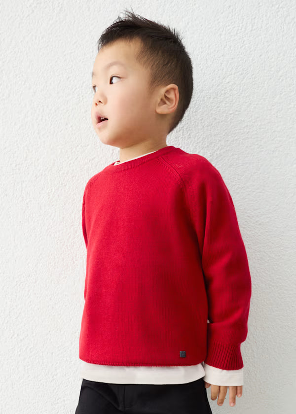 Boys Red Crewneck Sweater