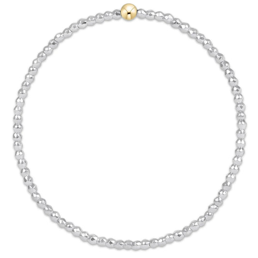 egirl Bright Silver Faceted Hematite 2mm Bead Bracelet
