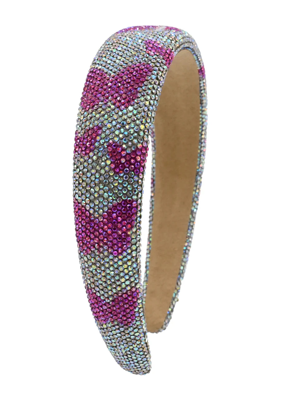 Fully Crystallized Butterfly Headband - Pink