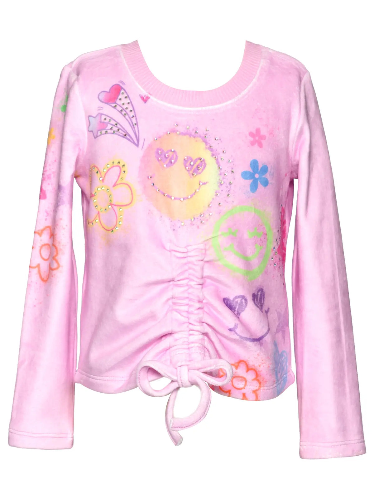 Pink Printed Velour Top