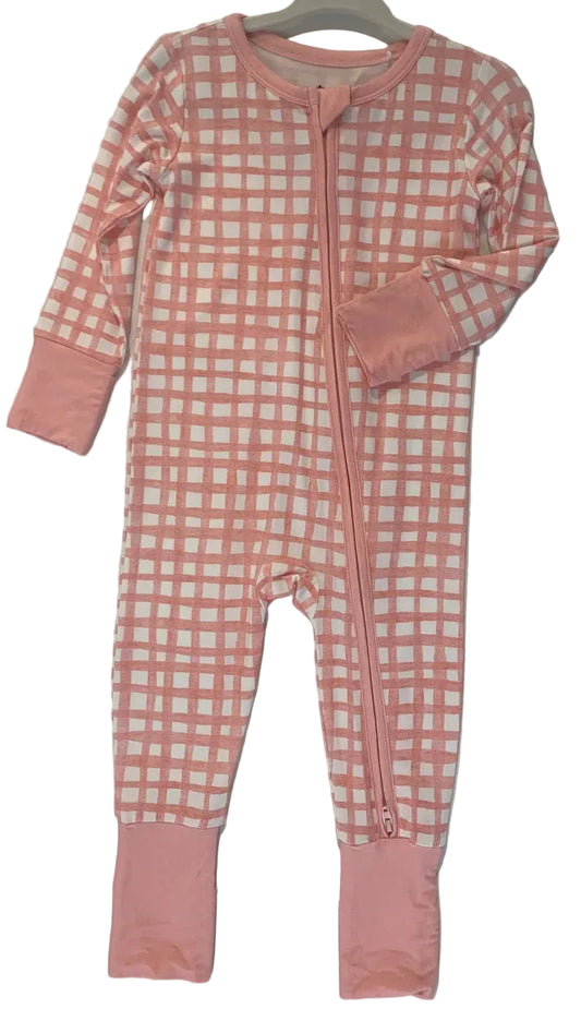 Pink Gingham Convertible Footie