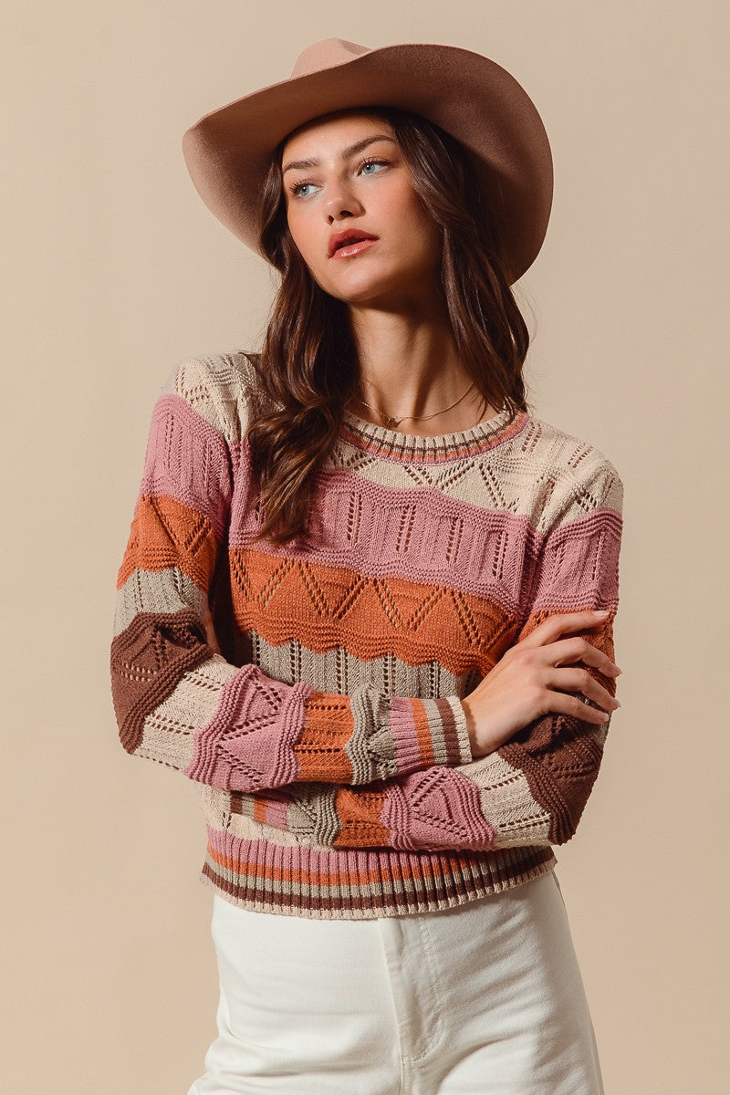 Multi Color Wave Stripe Sweater