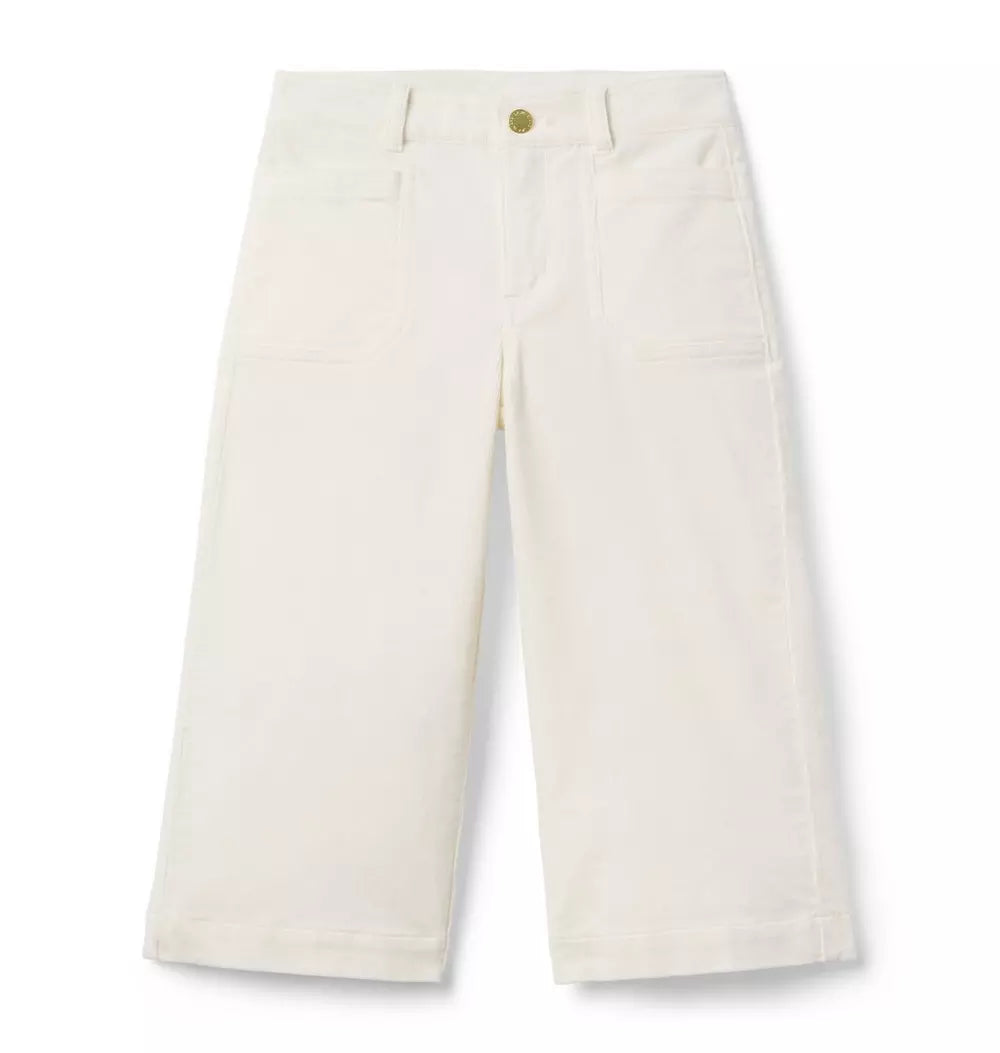 Ivory Corduroy Wide Leg Pants