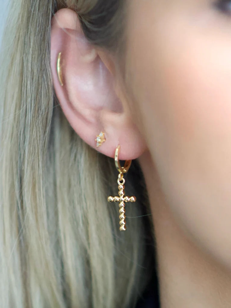 Crossroads Huggie Hoop Earrings