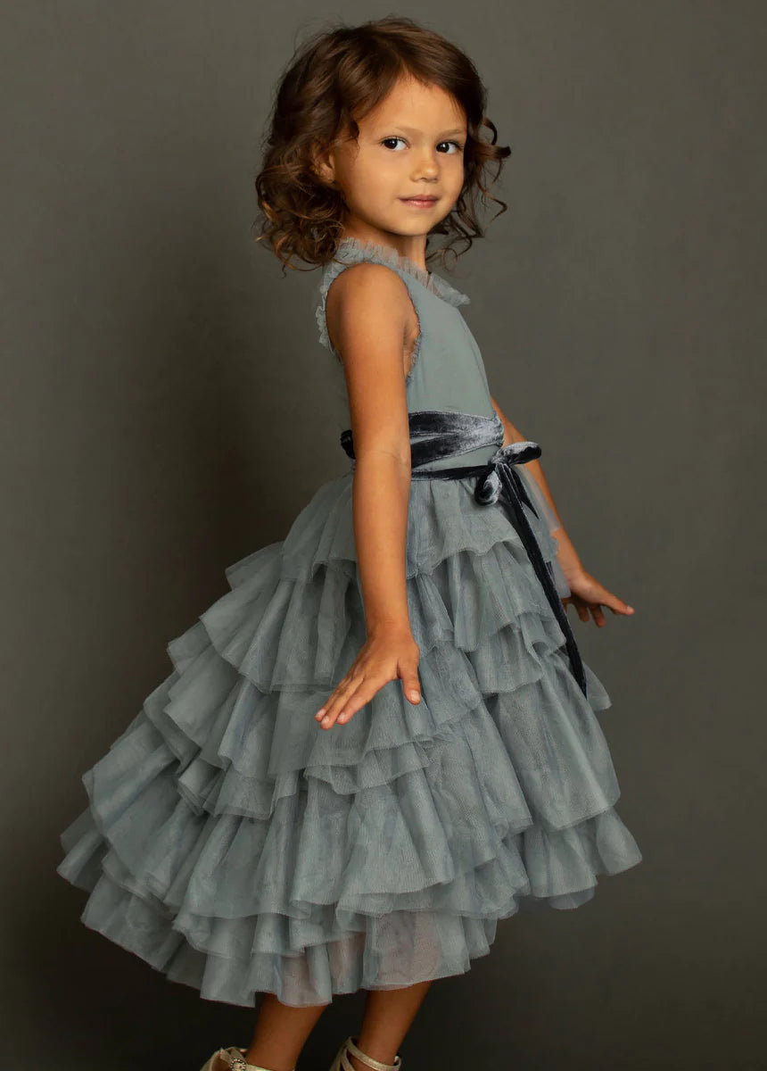 Dust Blue Geneva Petticoat Dress