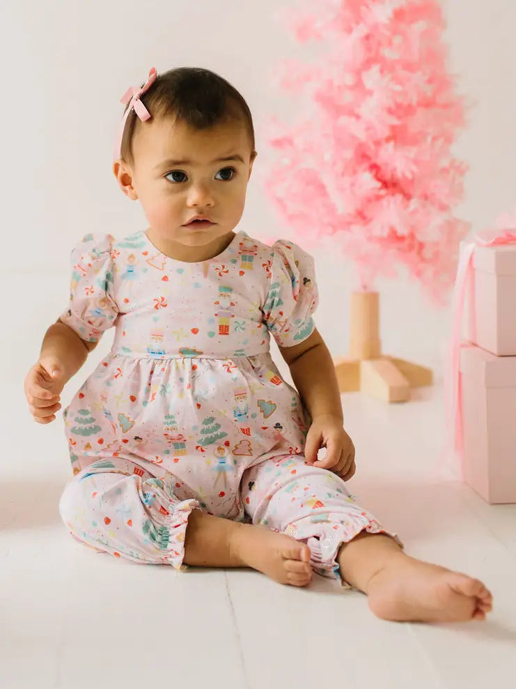 Puffed Rosie Romper in Sugar Plum
