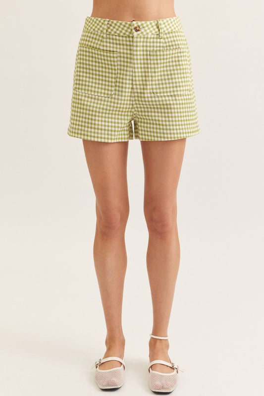 Gingham Shorts - Matcha