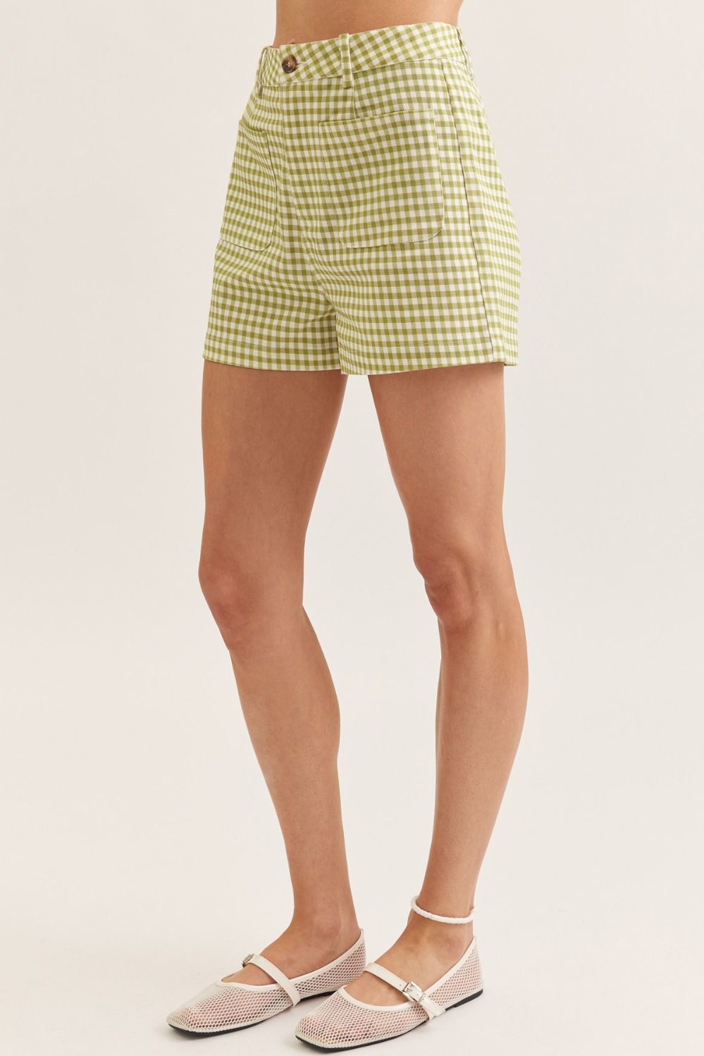 Gingham Shorts - Matcha