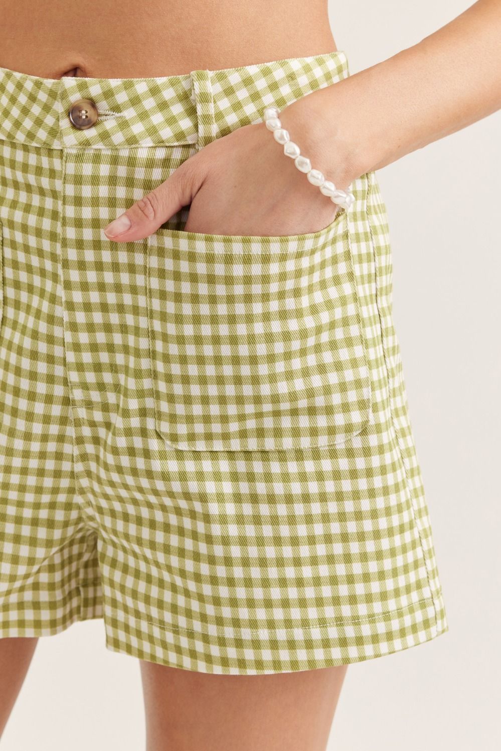 Gingham Shorts - Matcha