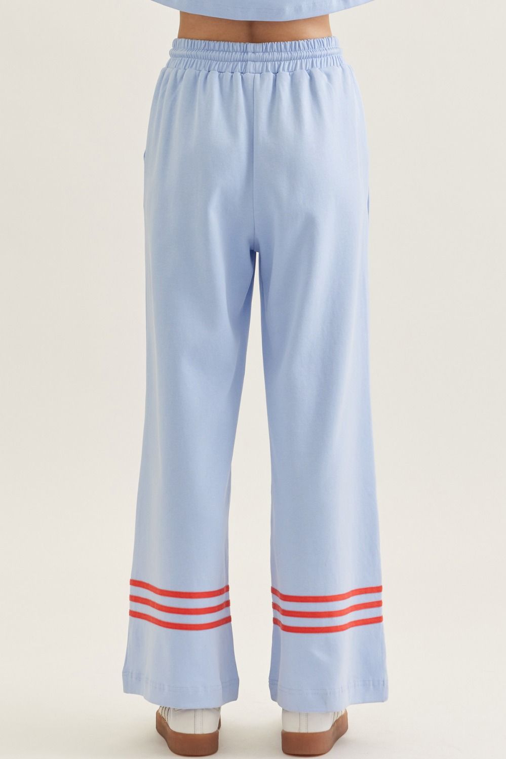 Blue Pant Set With Red Stripe