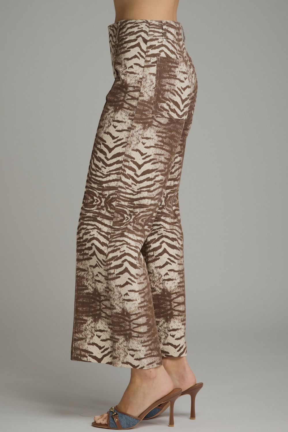 Animal Print Front Seam Pant