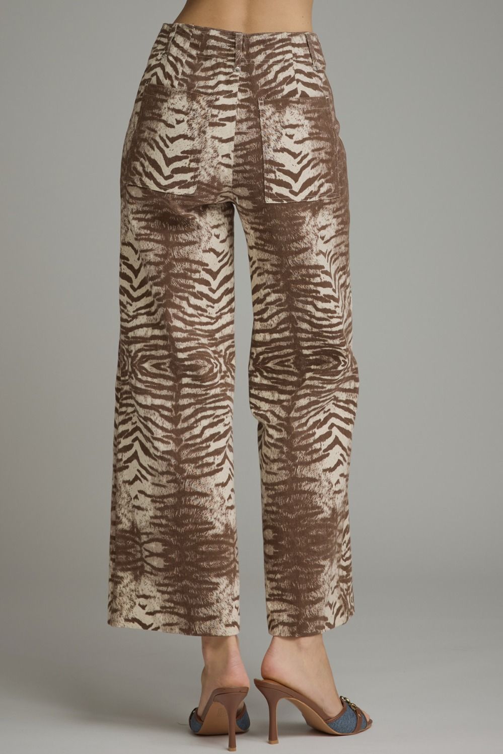 Animal Print Front Seam Pant