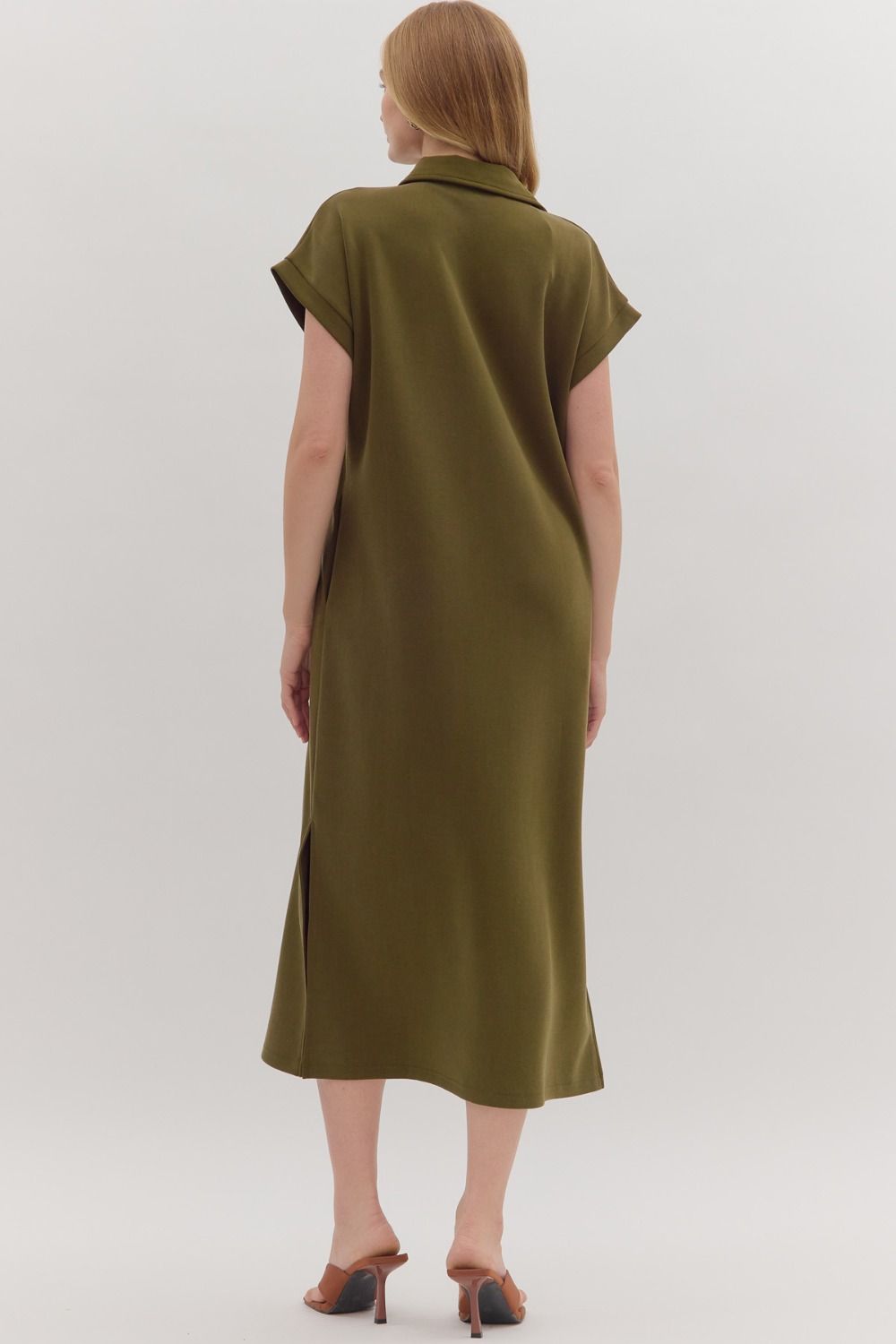 Go To Midi Dress in Olive