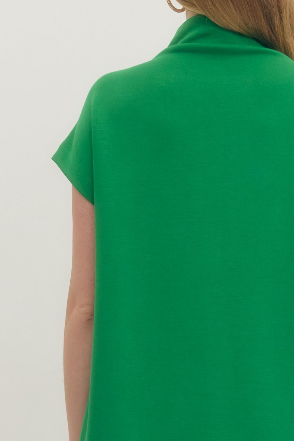 Mock Neck Knit Dress - Kelly Green