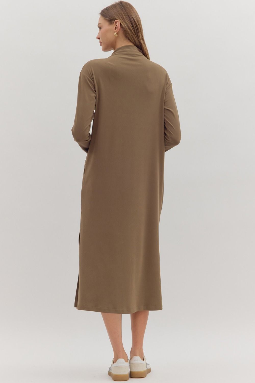 Mocha Mockneck Midi Dress