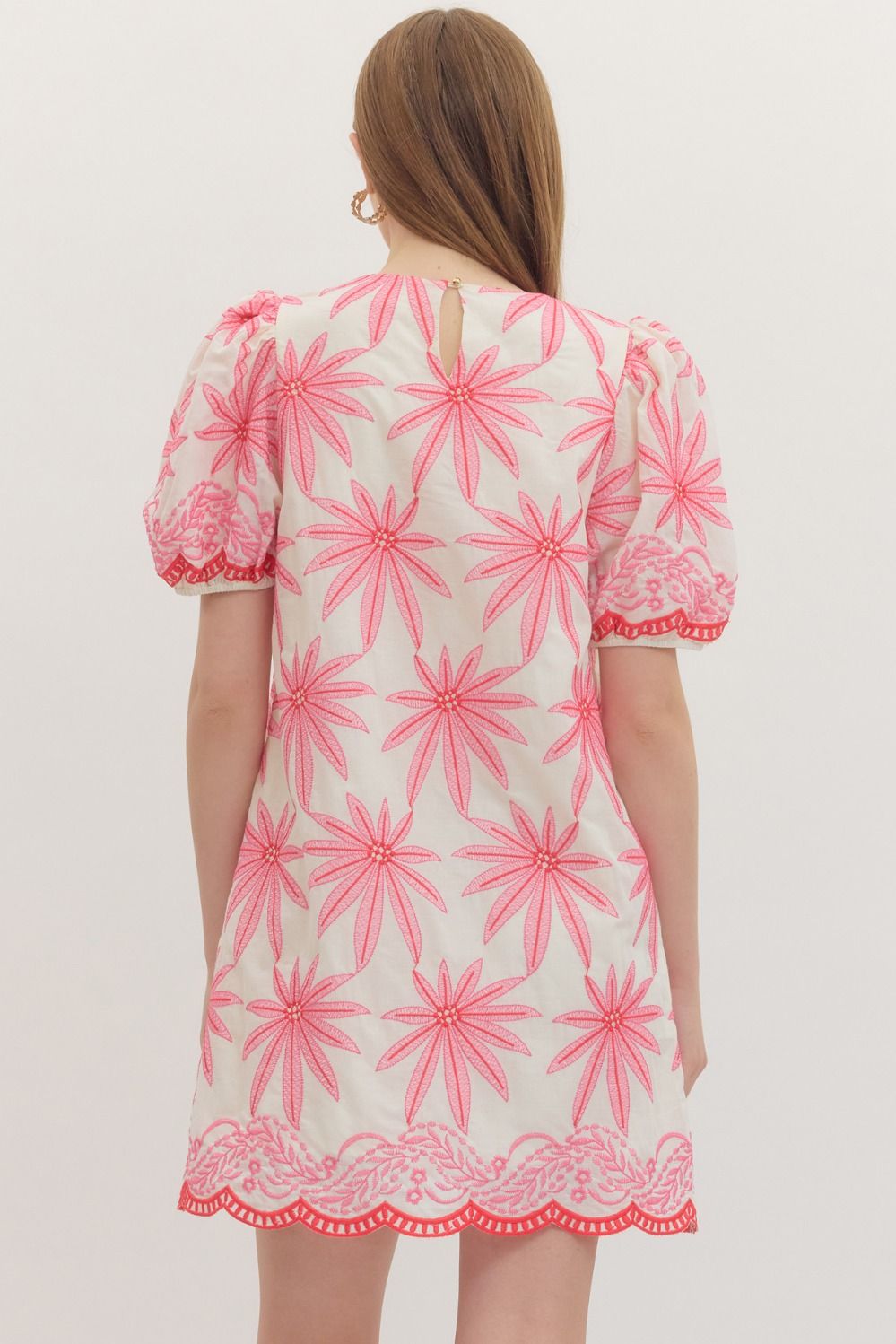 Pink Embroider Detail Dress