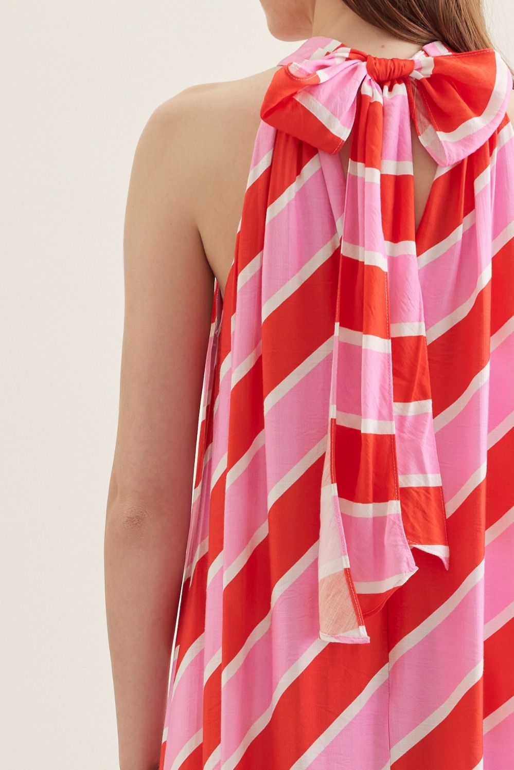 Striped Halter Maxi Dress