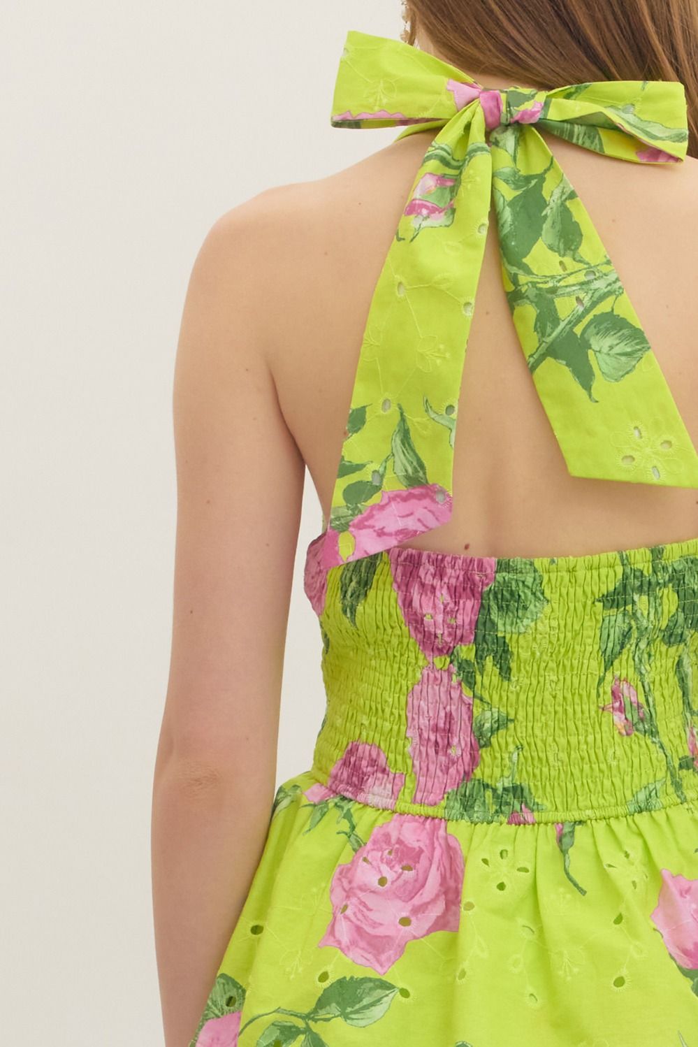 Chartreuse Riffle Midi Dress