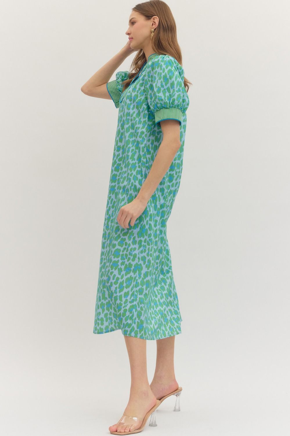 Leopard Midi Dress - Green