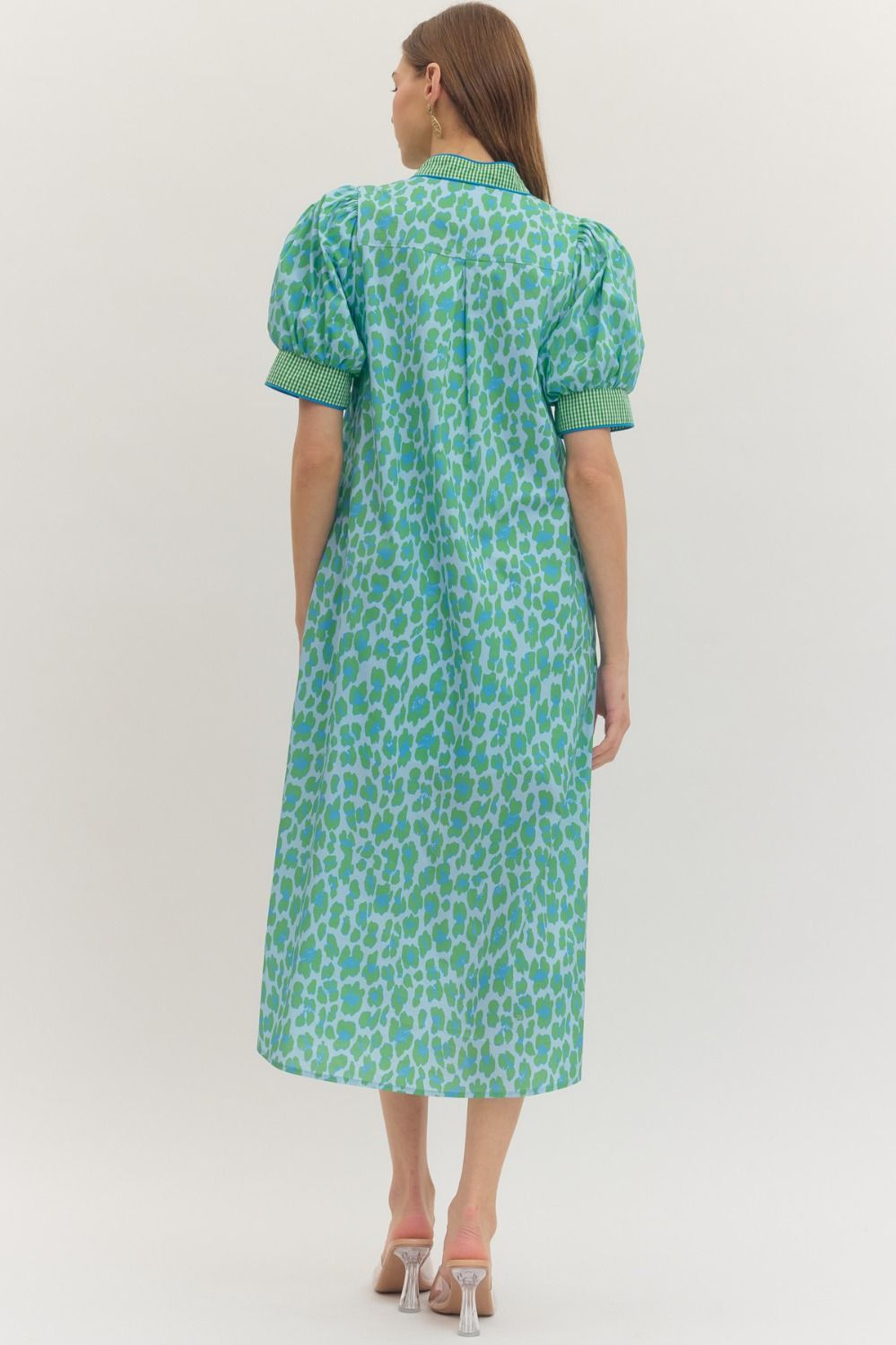Leopard Midi Dress - Green