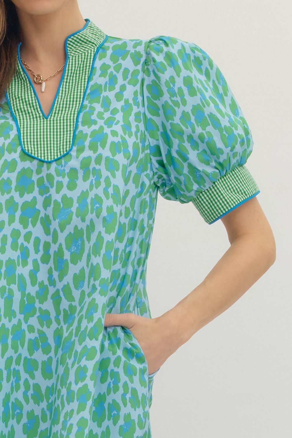 Leopard Midi Dress - Green