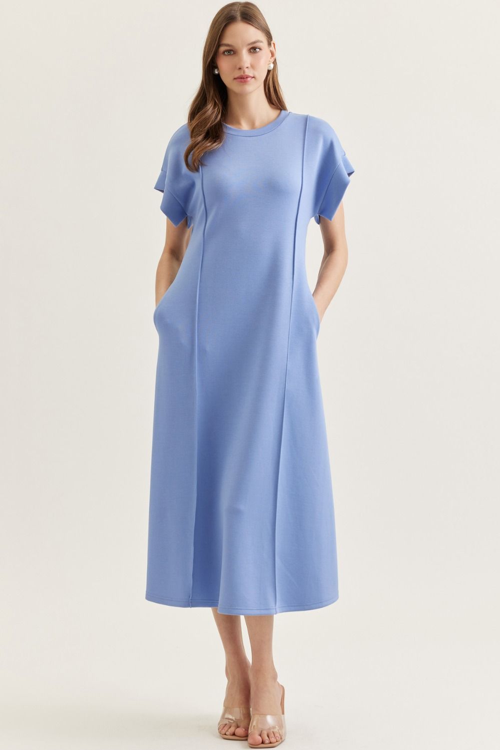 Blue Modal Midi Dress