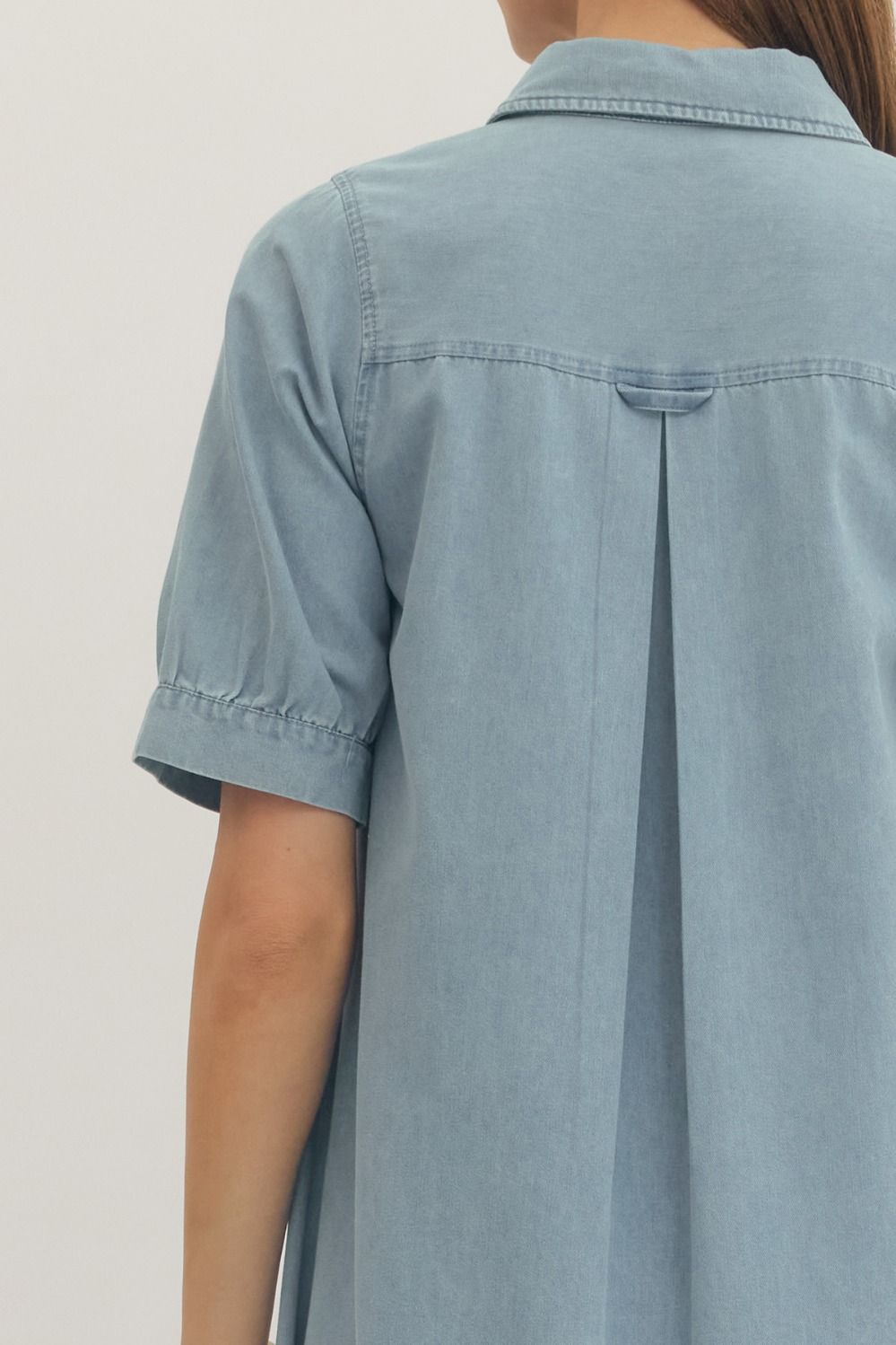 Button Down Denim Midi Dress
