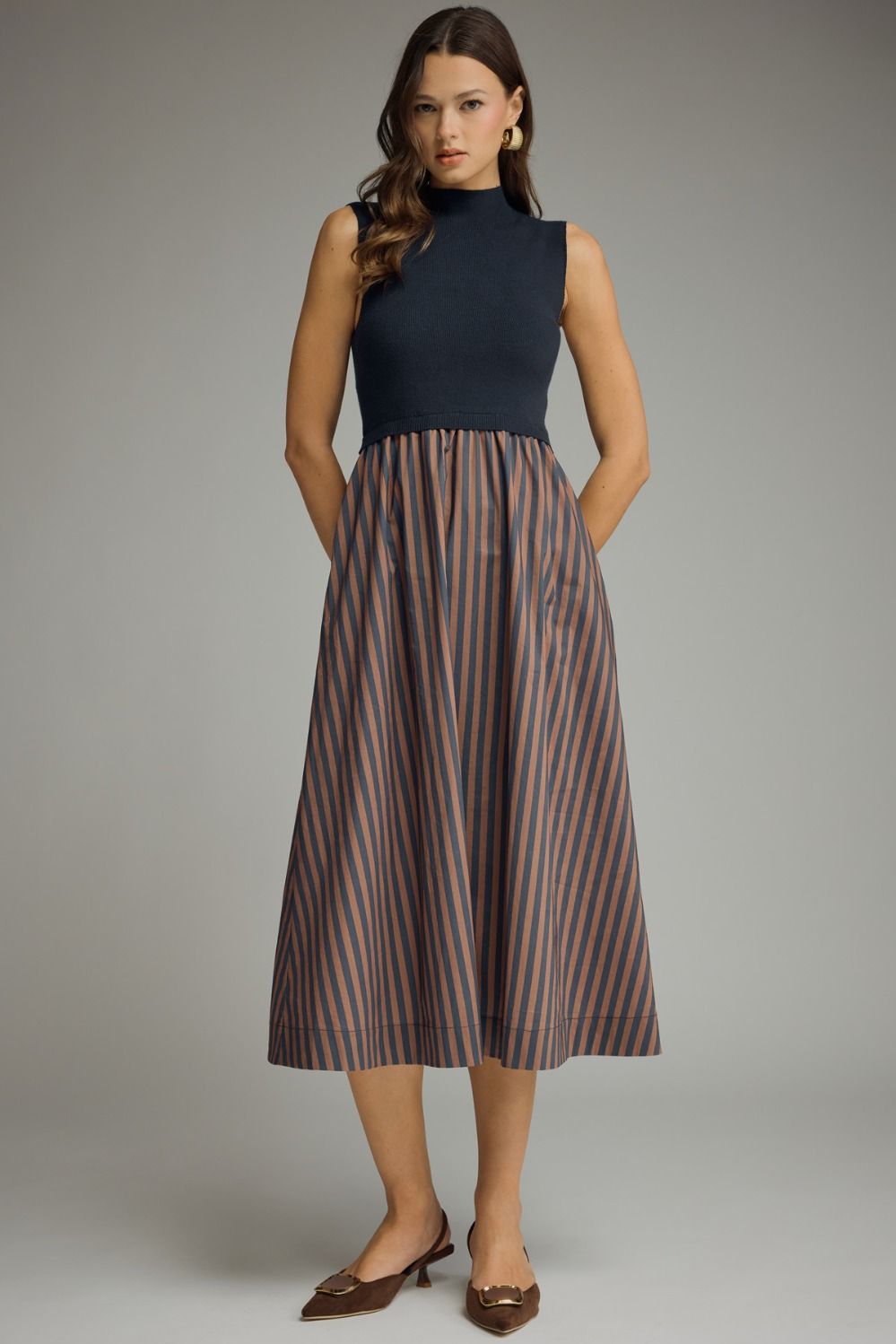 Midi Knit Top Stripe Dress