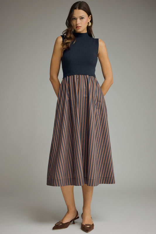 Midi Knit Top Stripe Dress