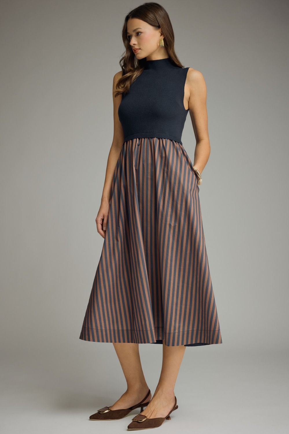 Midi Knit Top Stripe Dress
